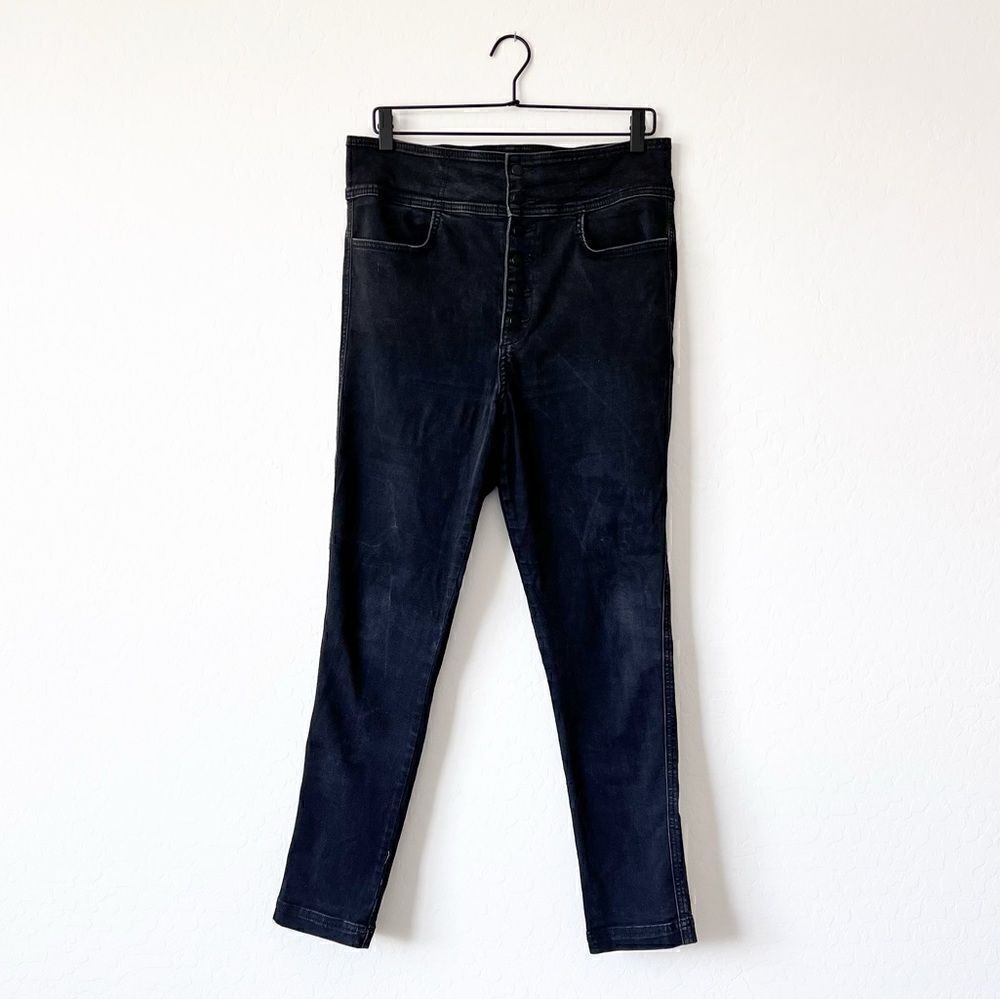 Joe’s Black Button Fly High Waist Ankle Skinny Stretch Jeans Women’s Size 31